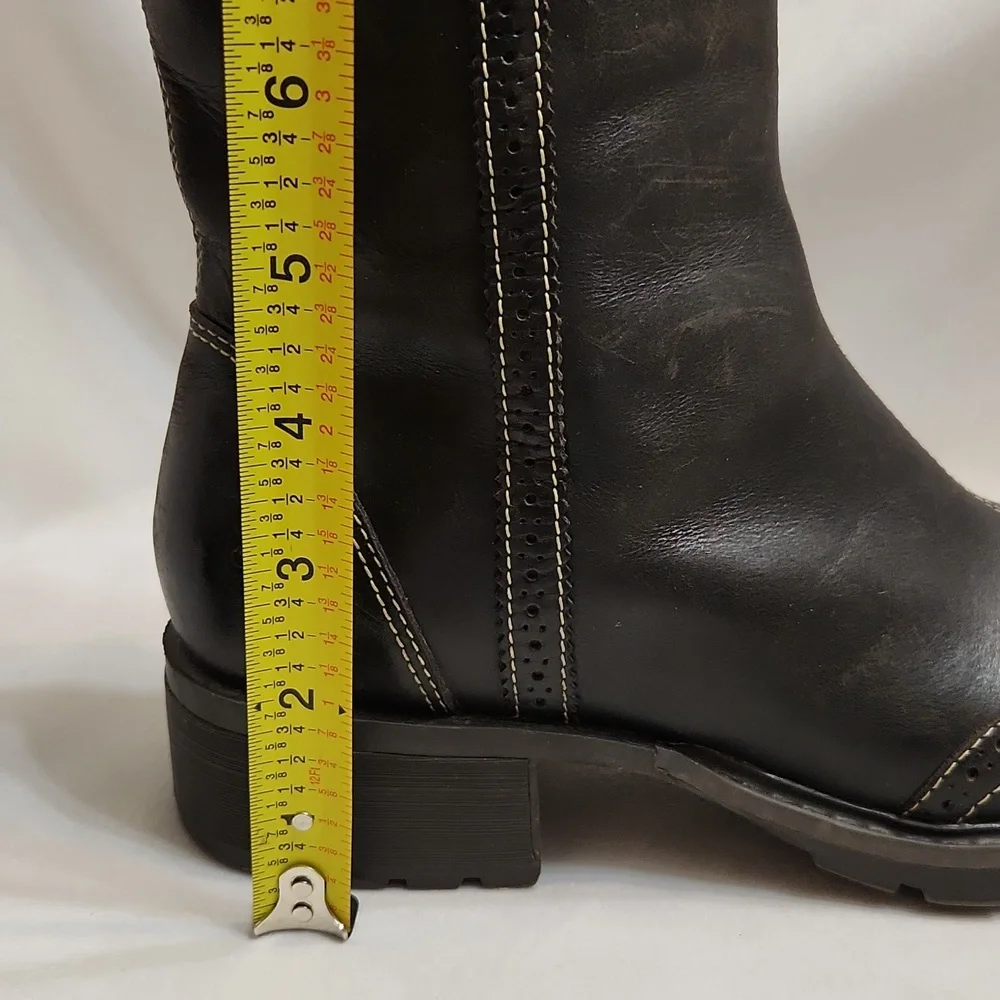 Timberland Tall Wingtip Leather Heeled Boots (W Size 7.5) - Picture 12 of 16